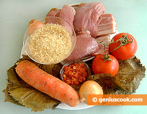 Ingredients for Stuffed Vine Leaves
