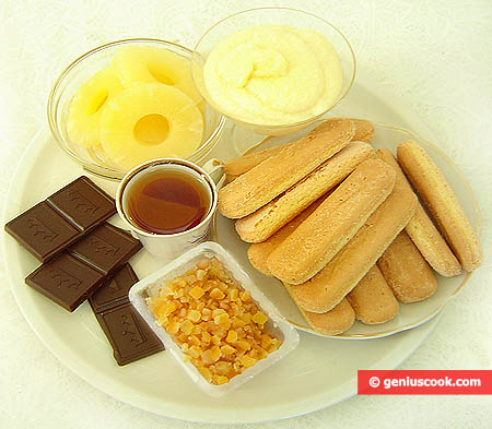 Ingredients for Valentine's Day Tiramisu Cake