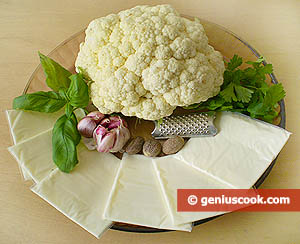 Ingredients for Simmered Cauliflower with Cheese