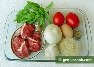 Ingredients for Rice Soup with Meatballs