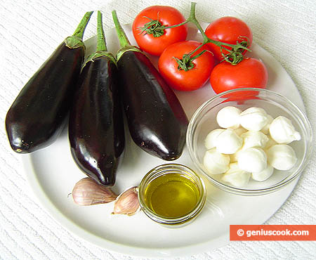 Ingredients for Eggplants with Mozzarella Cheese