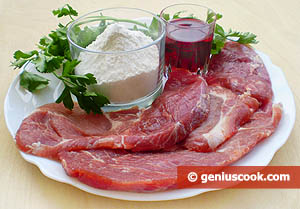 Ingredients for Pork Escalopes with Alchermes