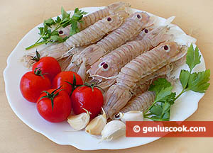 Ingredients for Simmered Mantis Shrimp in Red Wine Sauce