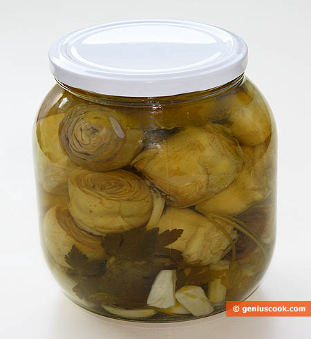 Pickled Artichokes in a Jar