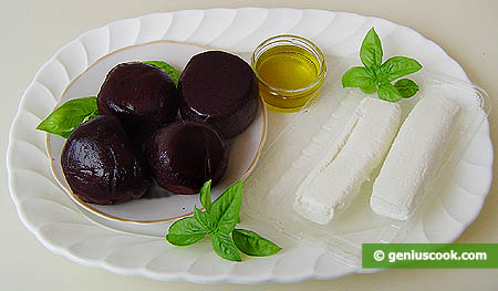 Ingredients for Appetizer with Goat Cheese and Beet