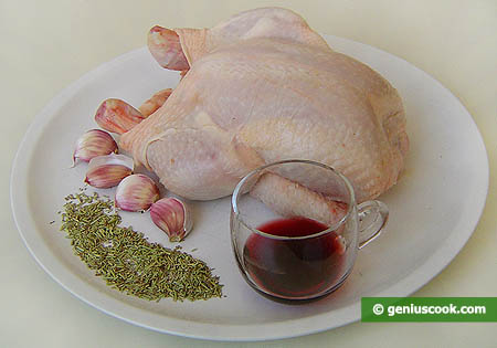 Ingredients for Fried Chicken with Rosemary and Garlic