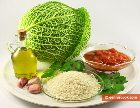 Ingredients for Savoy Cabbage with Rice