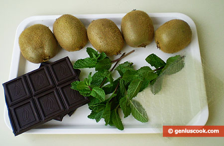 Ingredients for Jelly with Kiwi Fruit and Mint