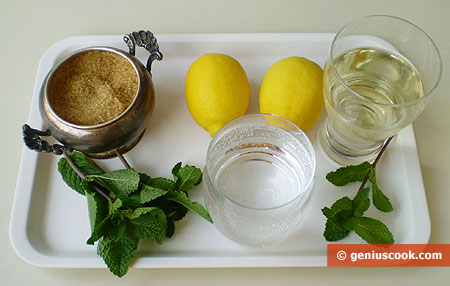 Ingredients for Martini with Mint and Lemon