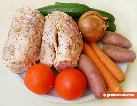 Ingredients for Pork Shank with Vegetables