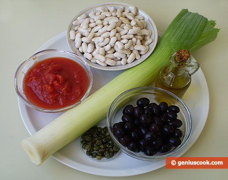 Ingredients for Beans with Olives and Capers