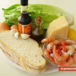 Ingredients for Caesar Salad with Shrimps