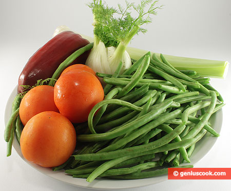 Ingredients for Runner Beans with Vegetables