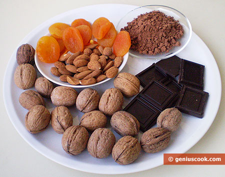Ingredients for Homemade Chocolates with Nuts