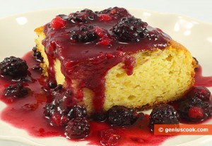 Cottage Cheese Pudding with Berry Dressing