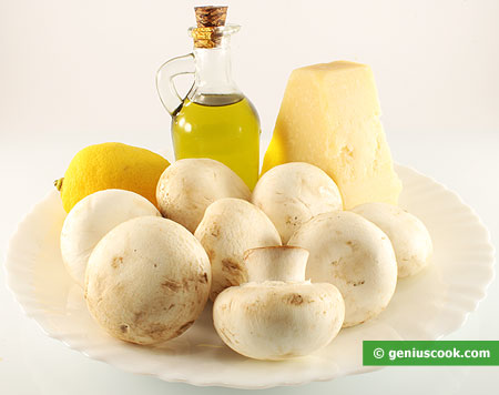 Ingredients for Champignons Carpaccio with Parmesan