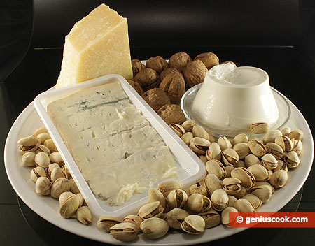 Ingredients for Cheese Paste with Nuts