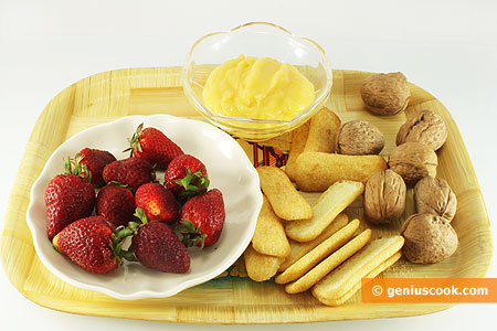 Ingredients for Dessert with Lemon Curd and Strawberries