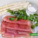 Ingredients for White Asparagus with Ham and Cream