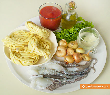 Ingredients for Tagliatelle with Black Cuttlefish Sauce