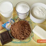 Ingredients for chocolate muffins
