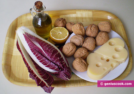 Ingredients for Radichetta Salad with Nuts and Cheese