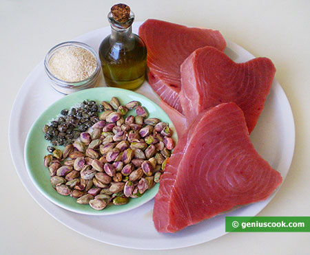 Ingredients for Tuna Fillet with Capers and Pistachios