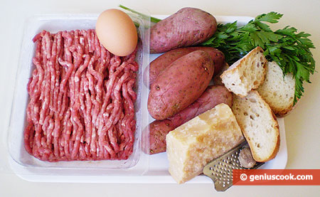 Ingredients for Croquettes with Meat and Potato