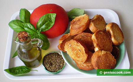 Ingredients for Bruschetta with Tomatoes