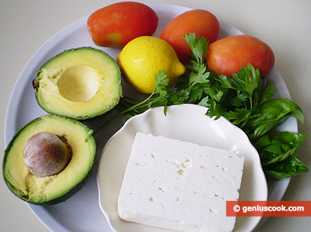Ingredients for Salad with Avocado