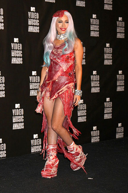 Lady Gaga Dressed in Raw Meat