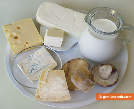 Ingredients for Julienne with Cheese and Mushrooms