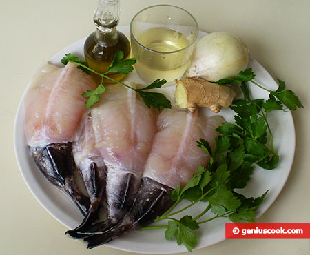 Ingredients for Angler in Onion and Ginger Sauce