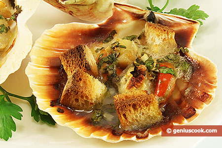 Scallop Baked in Shell