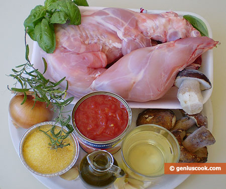 Ingredients for Rabbit with Mushrooms and Polenta