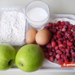 Ingredients for Apple Fritters with Strawberry Sauce