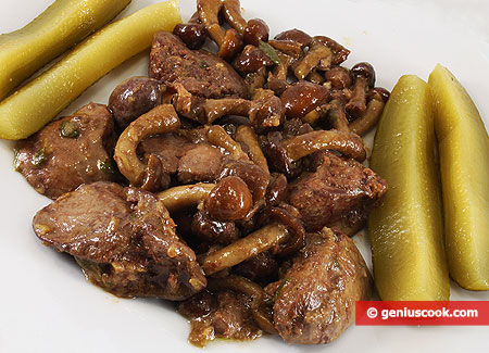 Chicken Liver with Ginger and Mushrooms