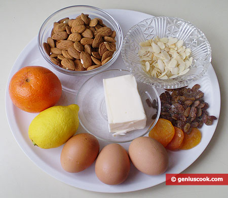 Ingredients for Fruit and Almond Cake