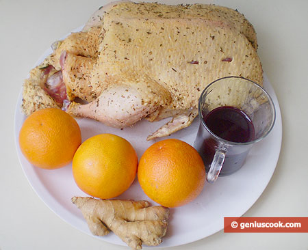 Recipe for Baked Duck with Blueberry and Orange Sauce