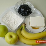 Ingredients for Cake with Apples and Bananas