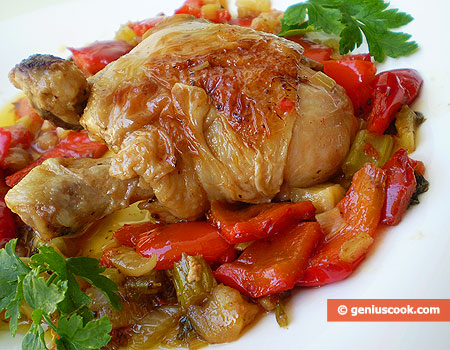 Stewed Chicken with Sweet Pepper