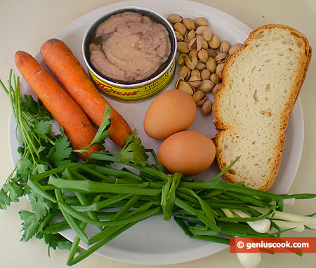 Ingredients for Salad with Cod Liver