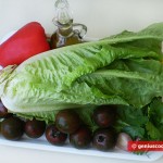 Ingredients for Salad with Black Tomatoes