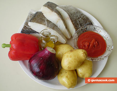 Ingredients for Stewed Cod and Potatoes