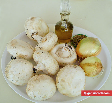 Ingredients for Field Mushrooms Fried