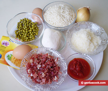 Ingredients for Rice Balls Arancini