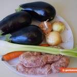 Ingredients for Eggplants Stuffed with Small Sausages