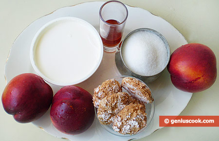 Ingredients for Dessert with Nectarine and Mascarpone