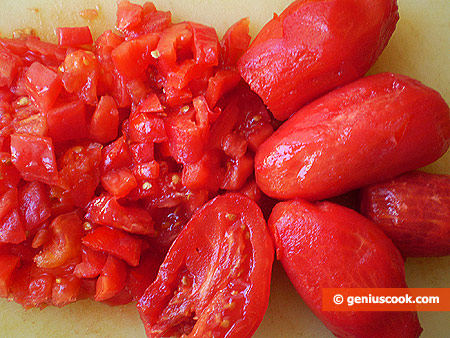 skinned and chopped tomatoes
