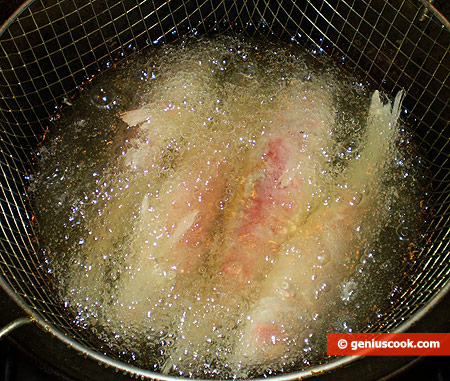 fish fry in a deep fryer